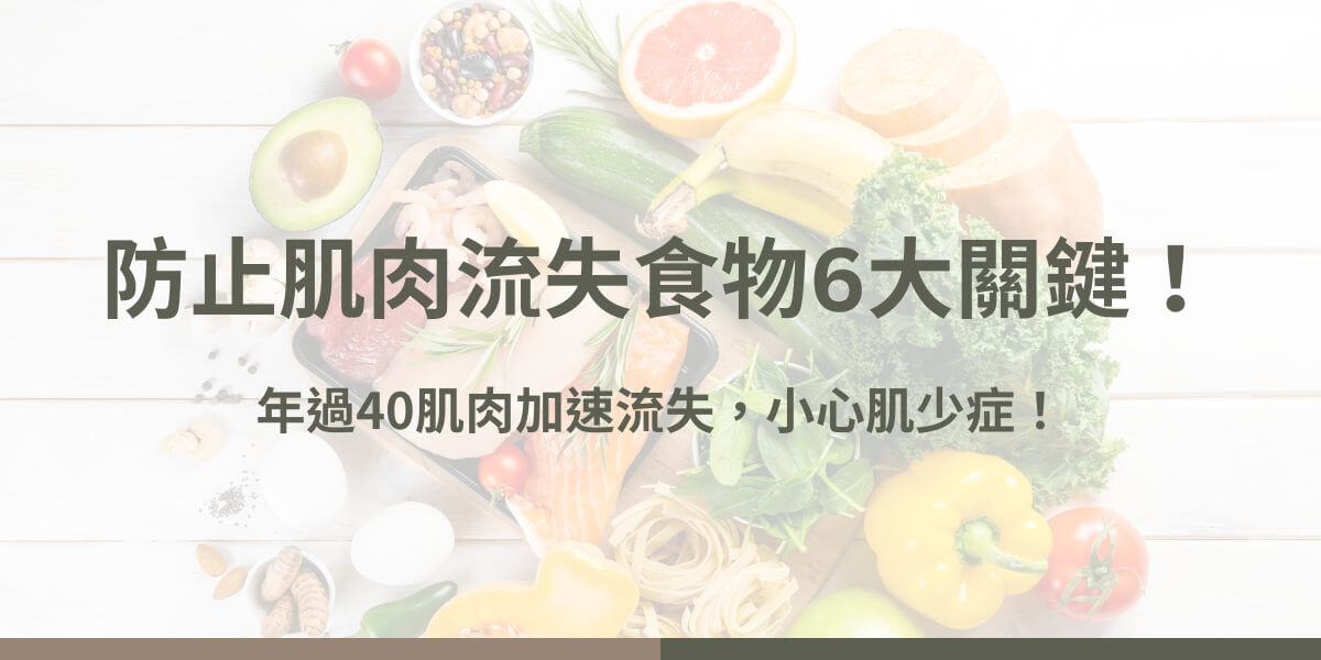 年過40明顯感覺肌肉在流失，防止肌肉流失食物該注意什麼呢？只攝取蛋白質就好，還是應該搭配什麼樣的營養呢？本文花甲騏蹟小編列出防止肌肉流失食物6大關鍵，以及3點肌肉流失的錯誤飲食習慣，教大家如何減緩肌肉流失，預防肌少症！