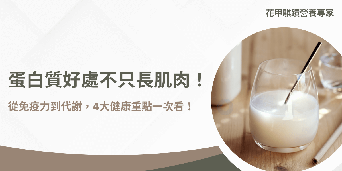 蛋白質攝取好處不只增肌，還與免疫代謝密切相關